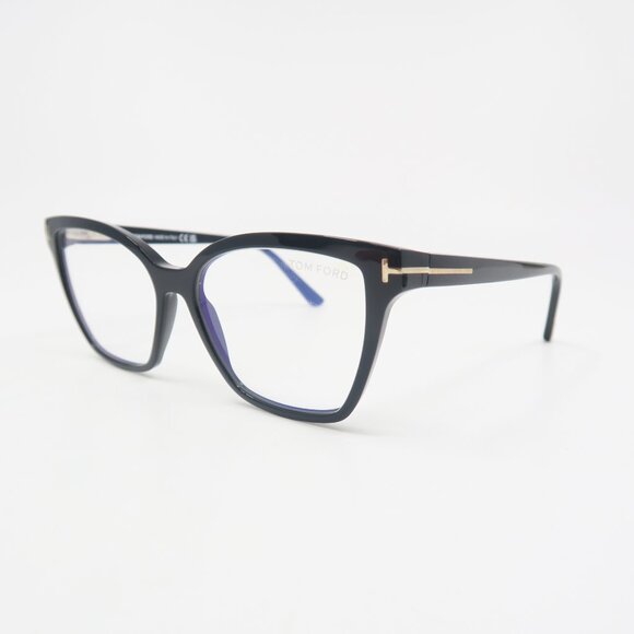 Tom Ford TF 5641-B 001 53mm Black Butterfly, New, Cat Eye Sun Clip On Glasses. - Picture 8 of 11
